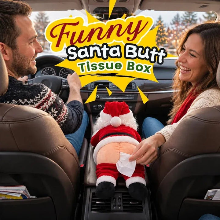 🎅Couvre-boîte à mouchoirs humoristique avec des fesses de Père Noël