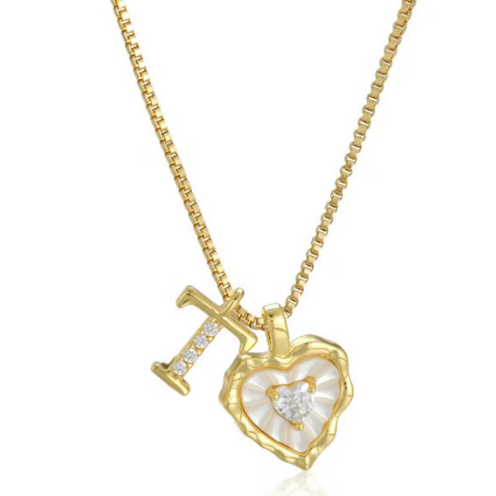 💛 Collier Cœur Initiale – Chaîne Délicate ✨