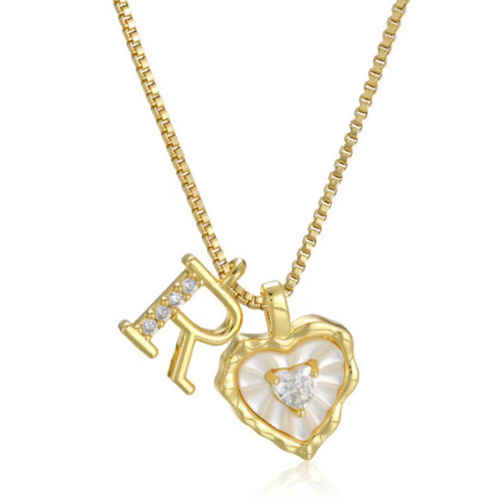 💛 Collier Cœur Initiale – Chaîne Délicate ✨