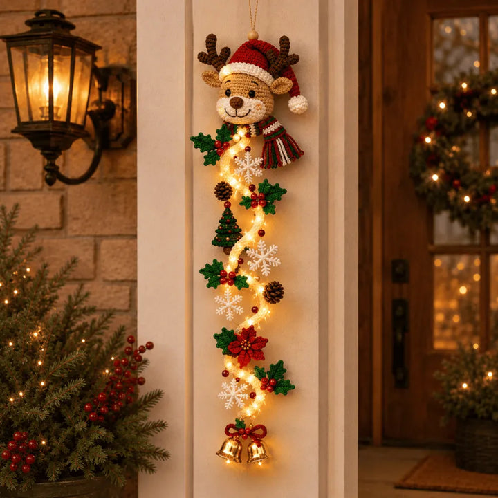 🎅 Décoration de porte de Noël lumineuse