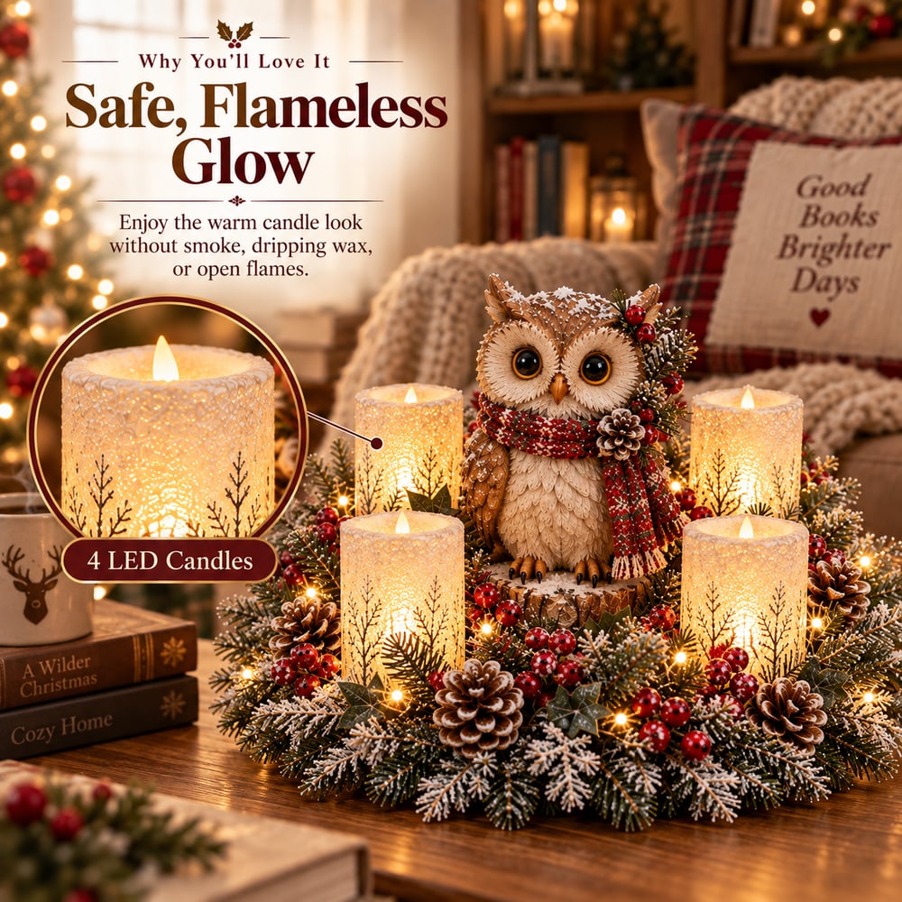 ✨ Animaux de la forêt illuminés par des bougies LED. 🎁🌟