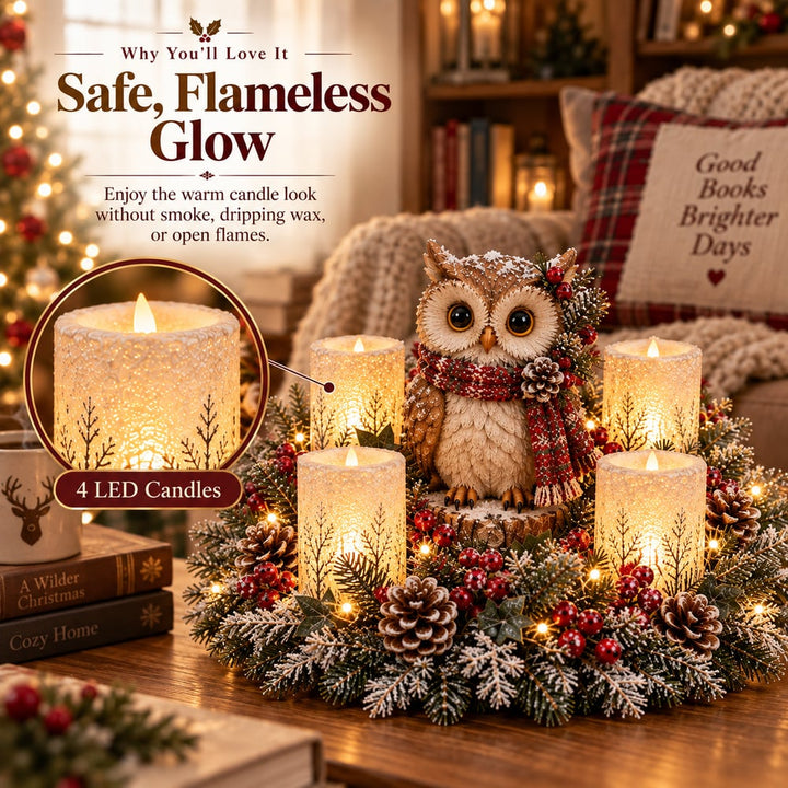 ✨ Animaux de la forêt illuminés par des bougies LED. 🎁🌟
