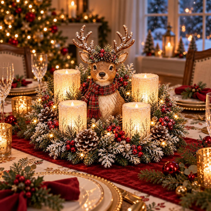 ✨ Animaux de la forêt illuminés par des bougies LED. 🎁🌟
