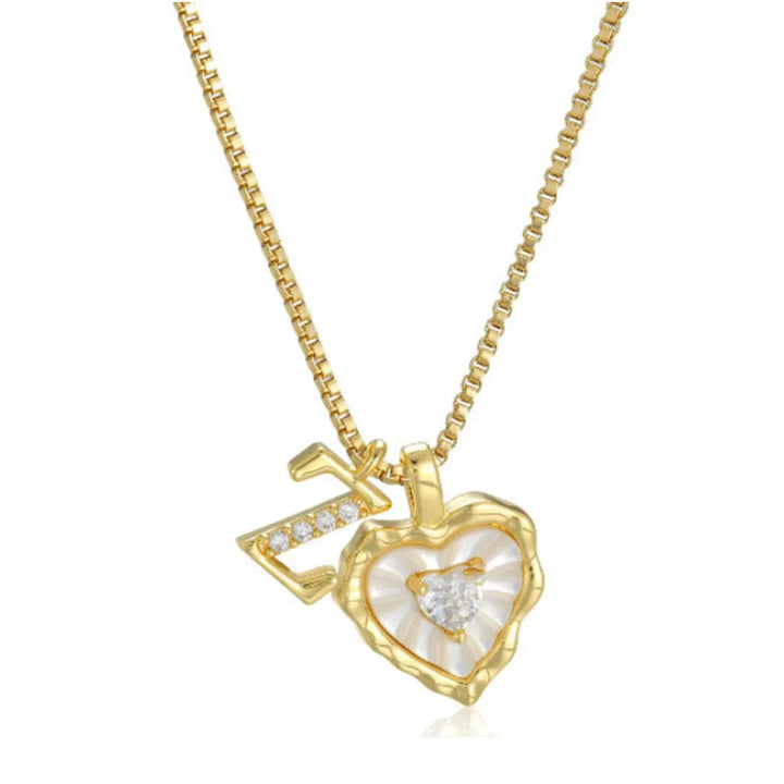 💛 Collier Cœur Initiale – Chaîne Délicate ✨