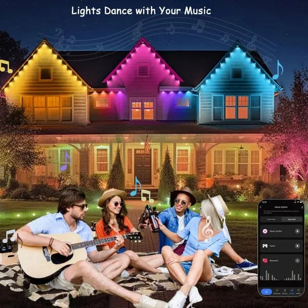 Éclairage LED extérieur intelligent arc-en-ciel permanent ✨