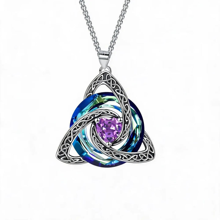 🔮💞Collier nœud celtique de la Trinité avec pierre de naissance ✨