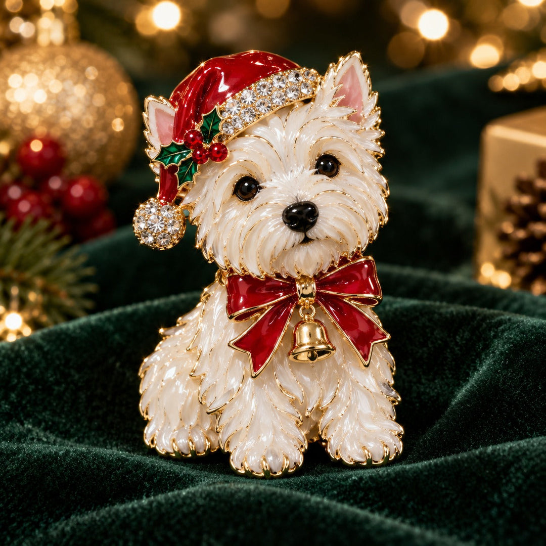 🎄🐶 Broches de Noël Westie et Yorkshire Terrier