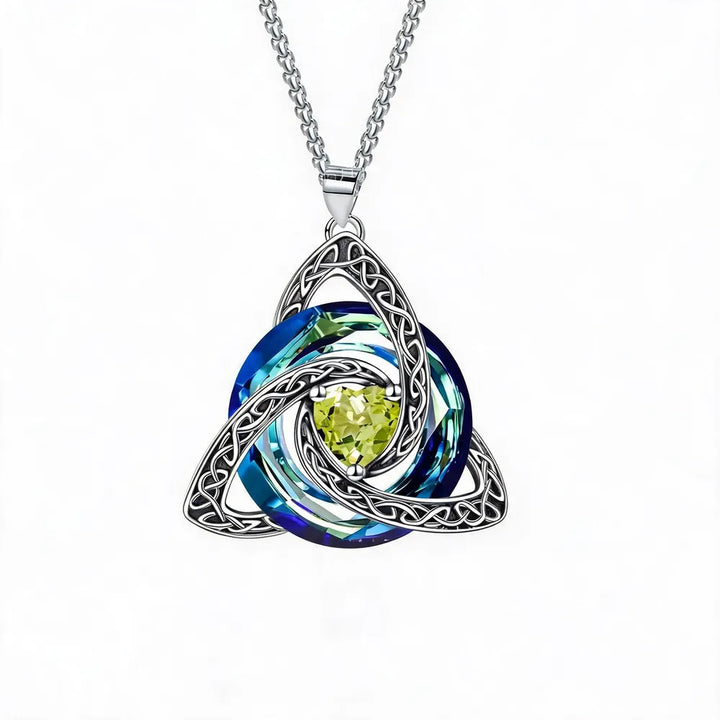 🔮💞Collier nœud celtique de la Trinité avec pierre de naissance ✨