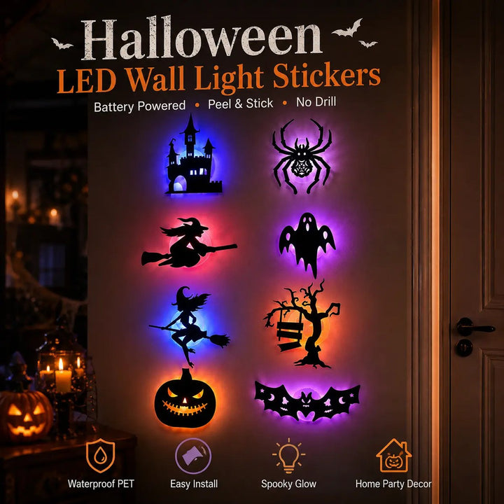 Silhouettes LED Halloween – Décoration Adhésive