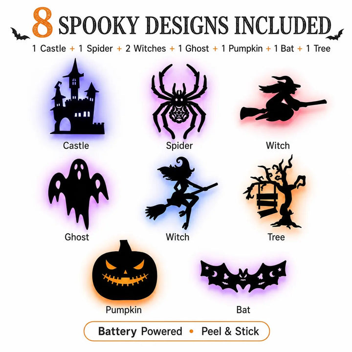 Silhouettes LED Halloween – Décoration Adhésive
