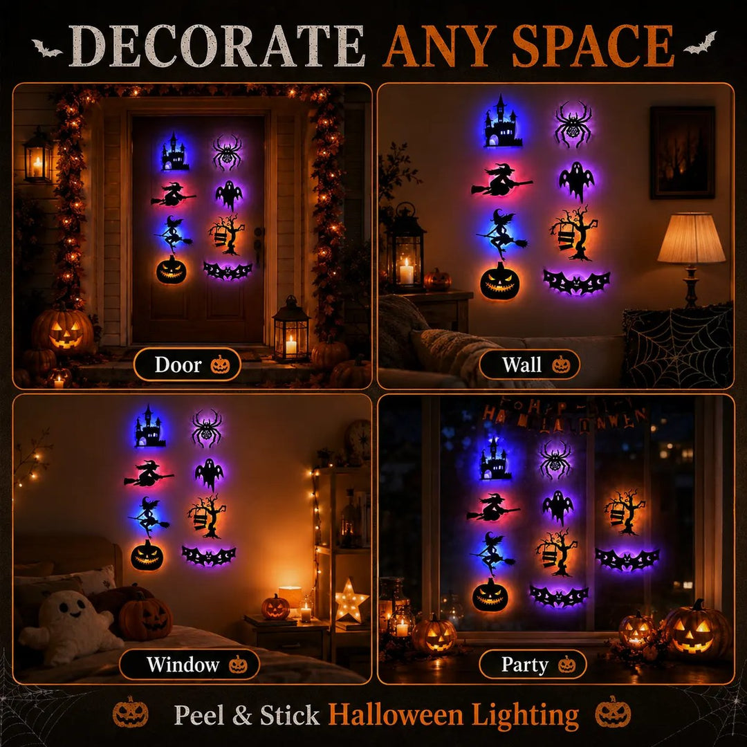 Silhouettes LED Halloween – Décoration Adhésive