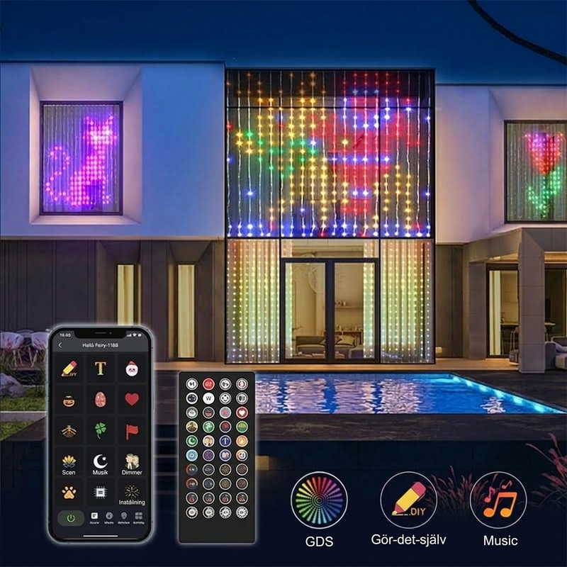 ✨ Guirlande LED rideau – Étanche, intérieur & extérieur ✨
