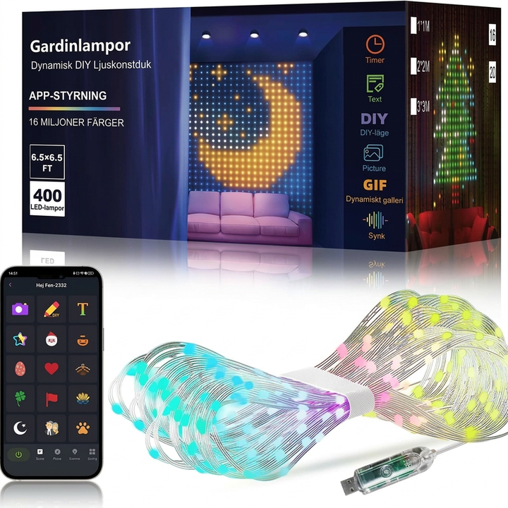✨ Guirlande LED rideau – Étanche, intérieur & extérieur ✨